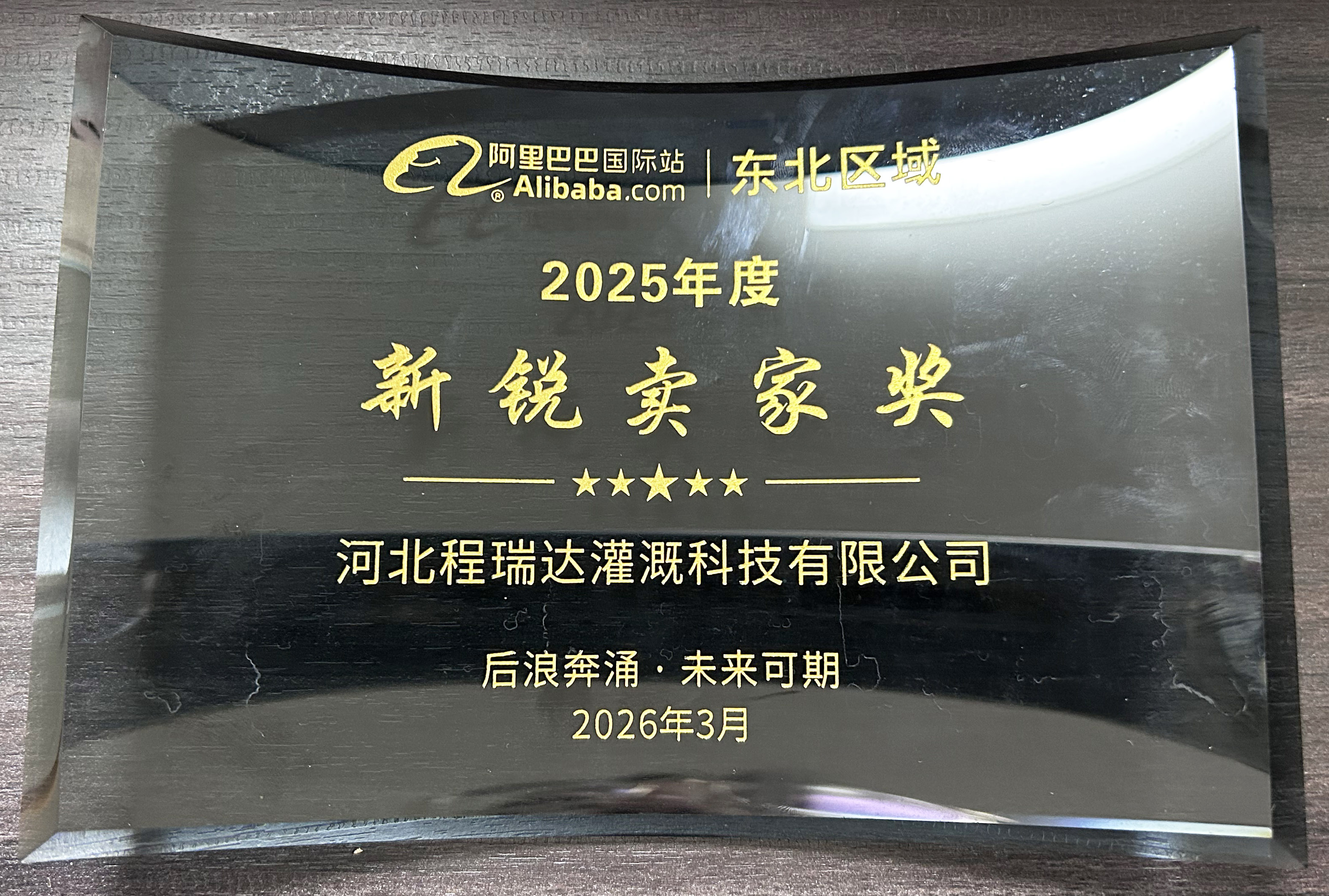 孝感程瑞达灌溉 | 荣获阿里国际站新锐卖家奖